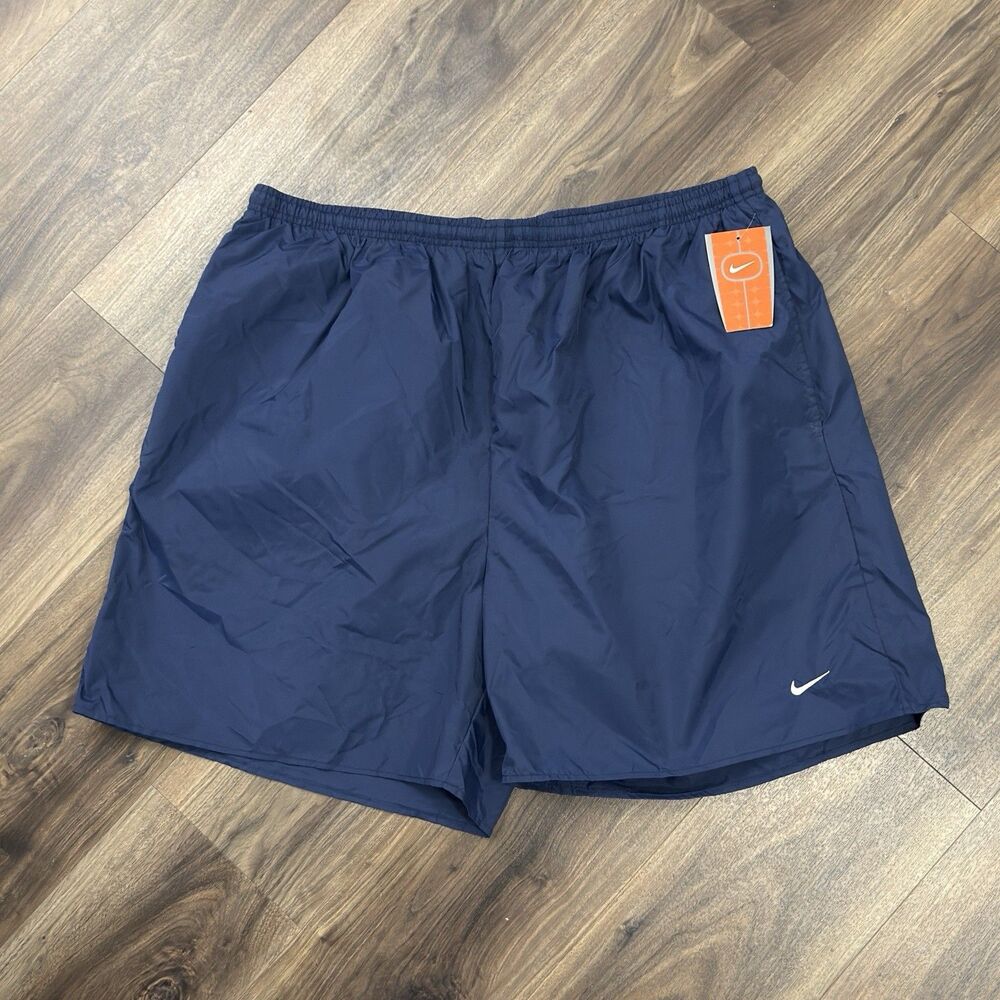 Vintage Nike Shorts Mens 2XL Blue Baggy Athletic Basketball Gym Silver Tag NWT